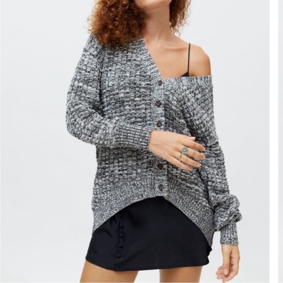 BDG Kellan Knit Cardigan Sz S — Longline Heather Gray Cozy - Picture 2 of 13